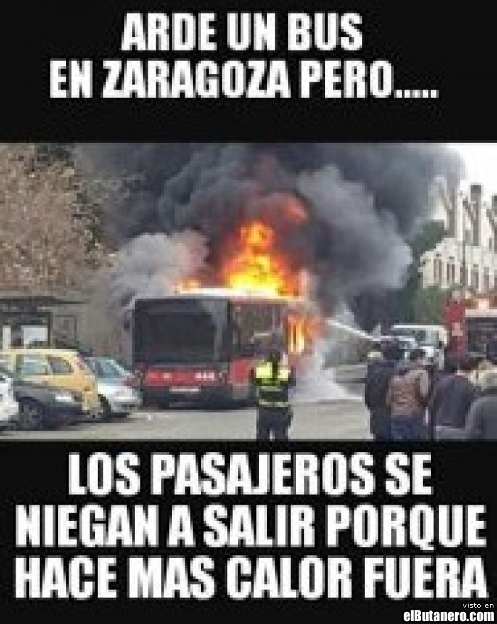 Arde un bus en Zaragoza